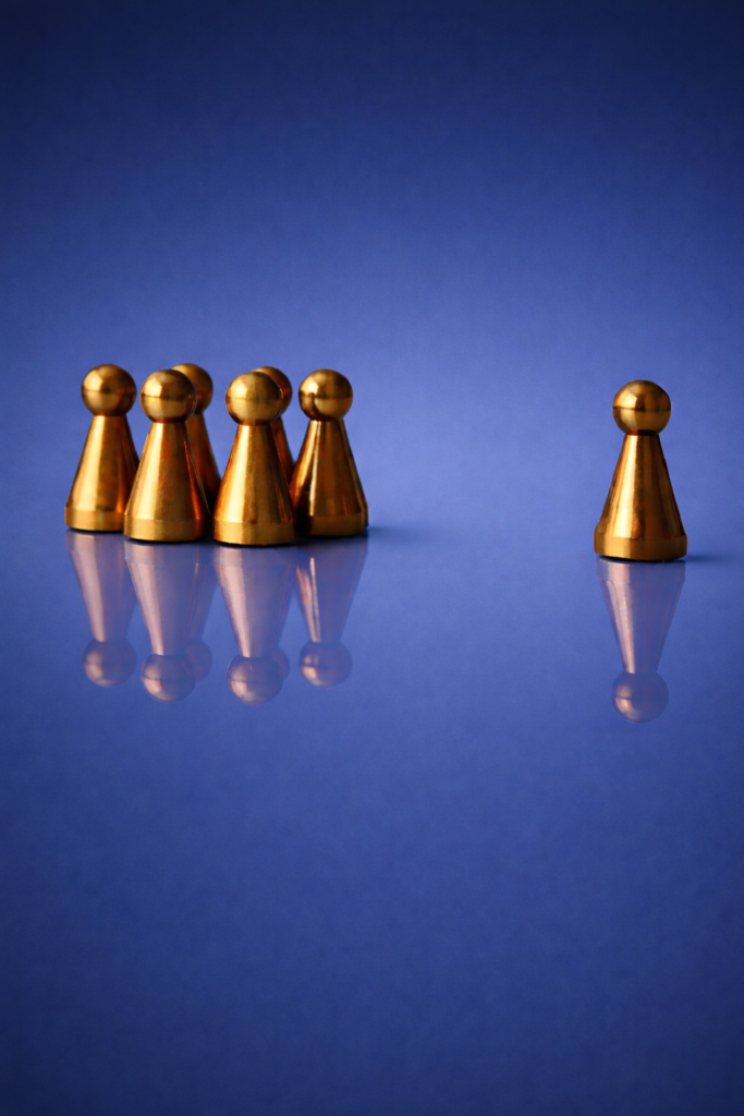 Strategic game pieces representing early scope validation, accountability, and risk management in commercial construction.